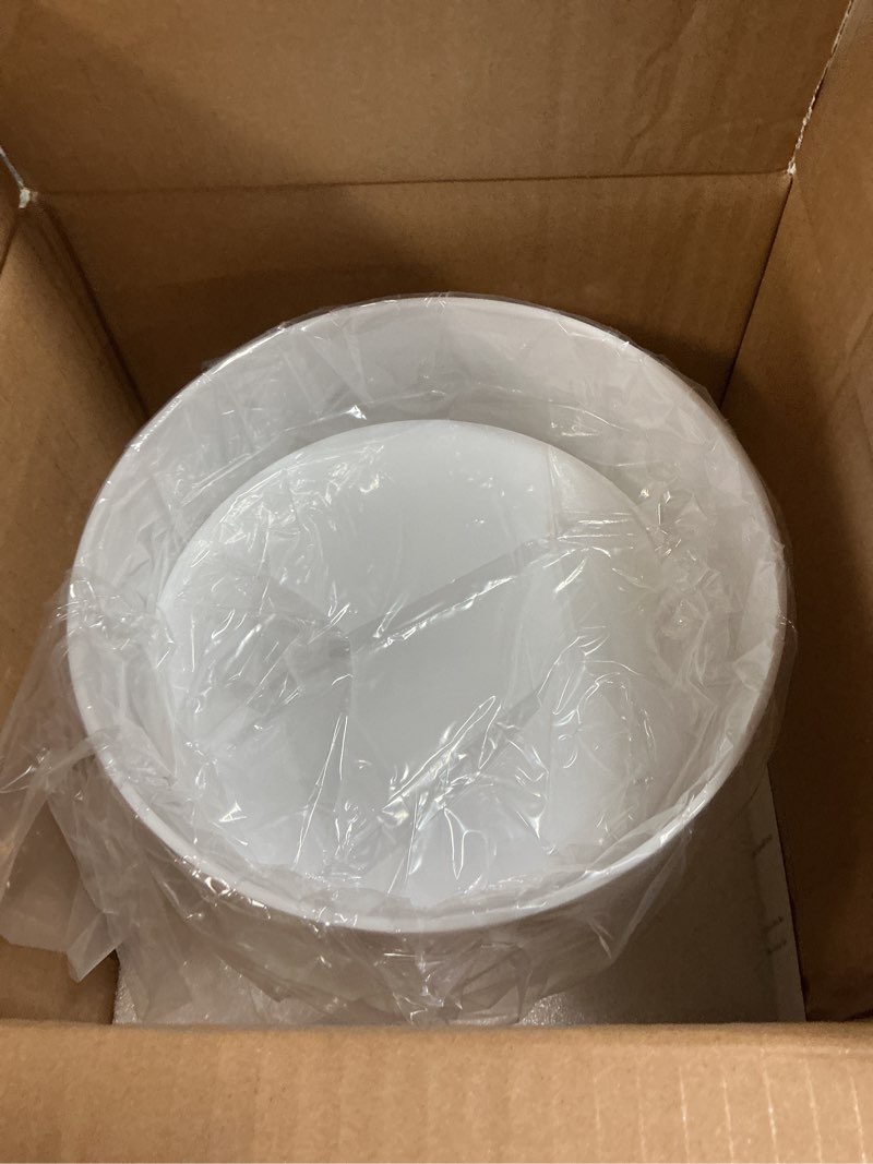 Condition photo showing Good Condition for 3pcs buffet risers, food risers for buffet table, display stand shelf for party catering dessert jewelry collectibles , 3different size white acrylic round boxes nesting risers food display with hollow bottoms circle 3 pcs