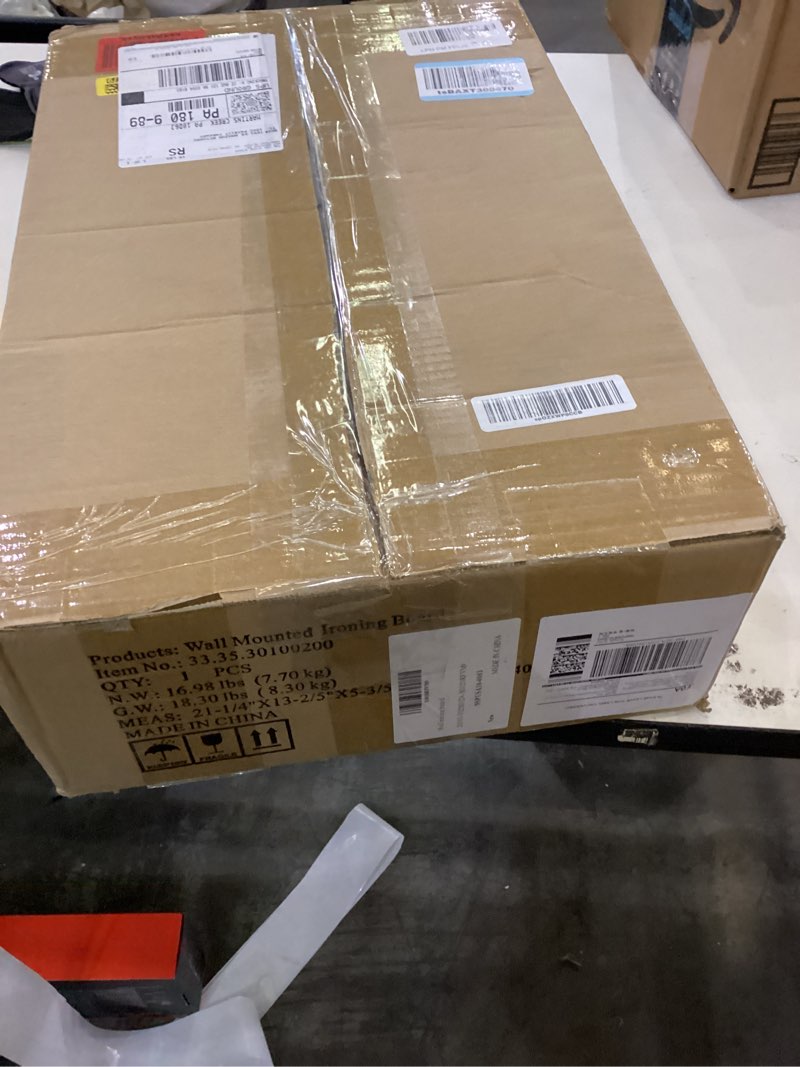 Condition photo showing As Is for Nisorpa Wall Mounted Ironing Board 37.4" x 11.8" Fold Away 180° Swivel Iron Board with Heat Resistant Cover in Wall Ironing Board Space Saving for Home Laundry Room Wall Mounted Swivel Style