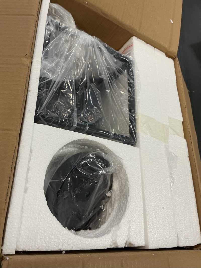 Condition photo showing As Is for Outdoor Pendant Light, 16" 1-Light Large Hanging Porch Light Fixtures, Modern Black Outside Chandelier Lantern Lighting with Bubble Glass for Porch Gazebo Entryway, 2375/1HL Black 8" W-Bubble Glass