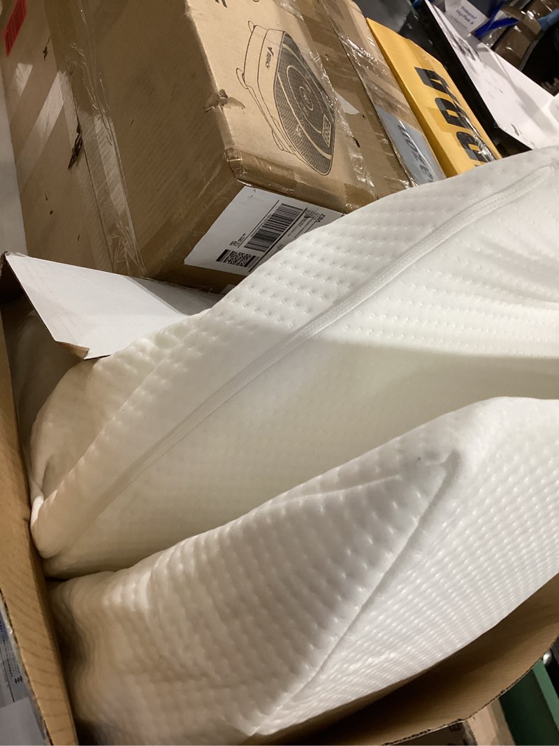 Condition photo showing As Is for ebung memory foam leg elevation pillow - support pillow to raise feet for better elevation, circulation, leg swelling wedge design for comfort and recovery