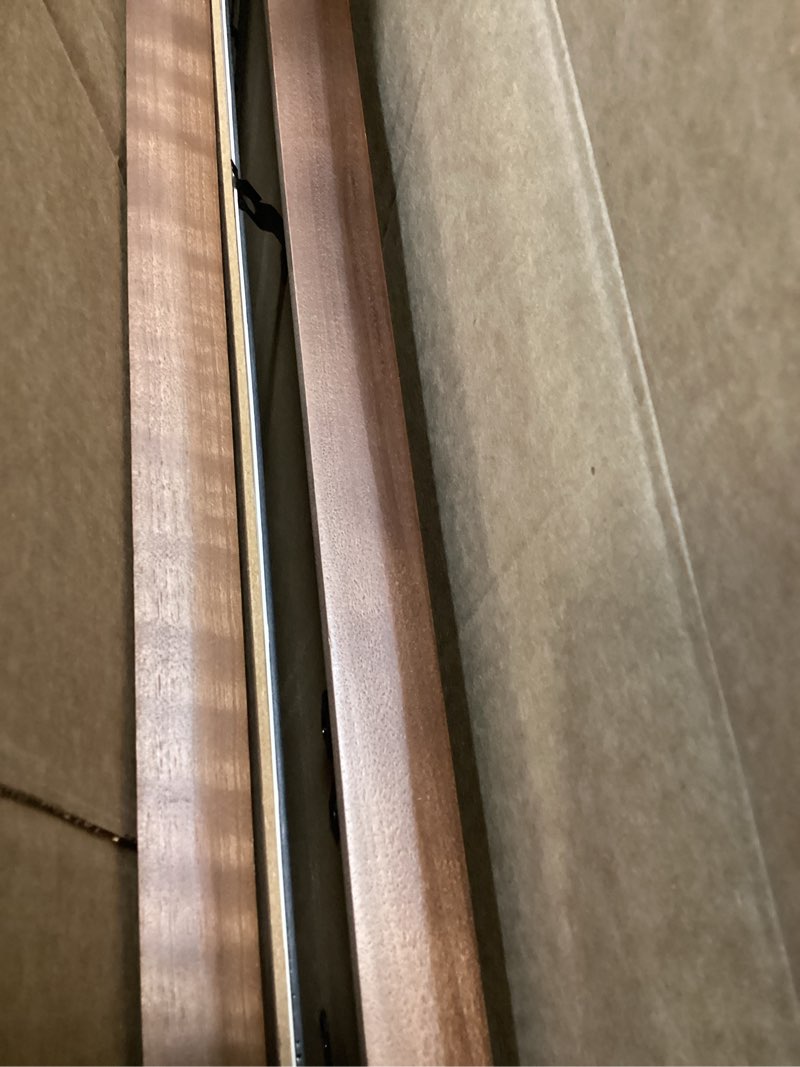 Condition photo showing As Is for 16 x 20 picture frame set of 2, usa-sourced walnut wood photo frame with tempered glass, handcrafted rounded corner 16x20 wooden frame matted to 11x14 photos, horizontal or vertical wall mounting 16x20, 2p usa-sourced walnut wood