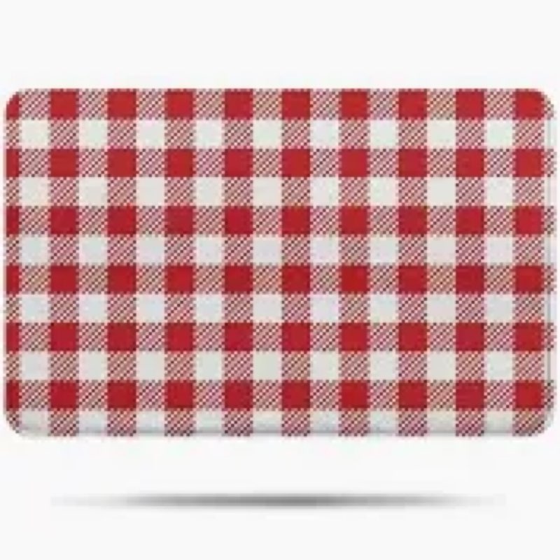 CozeCube Bath mats for Bathroom Non Slip, Fluffy Absorbent Microfiber Bath mat Washable, Aesthetic Bathroom Rugs, Small Christmas Red Checkered Bath mat, Christmas Red, 24" x 16"