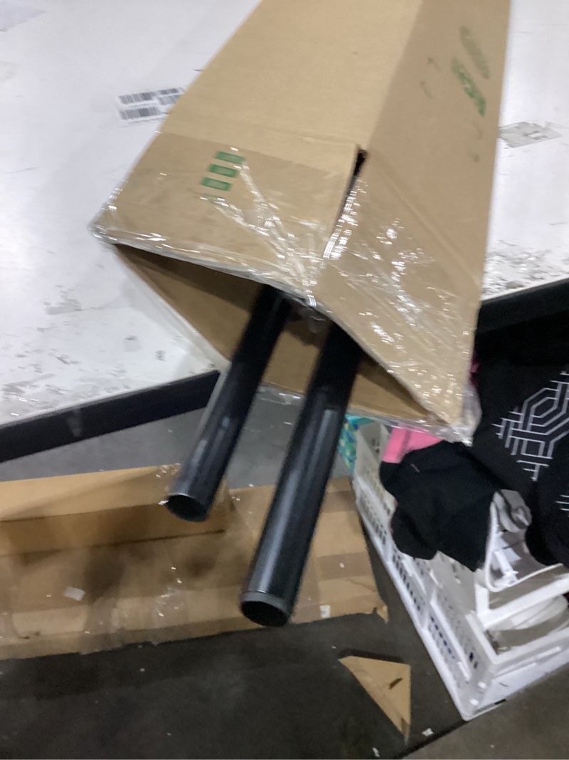 Condition photo showing As Is for YaFex Curtain Rods 32-144 Inch, Heavy Duty 1 Inch Adjustable Curtain Rod for Windows, Black Extra Long Window Treatment Rods, Modern Design, Easy Installation 32" to 144" Black