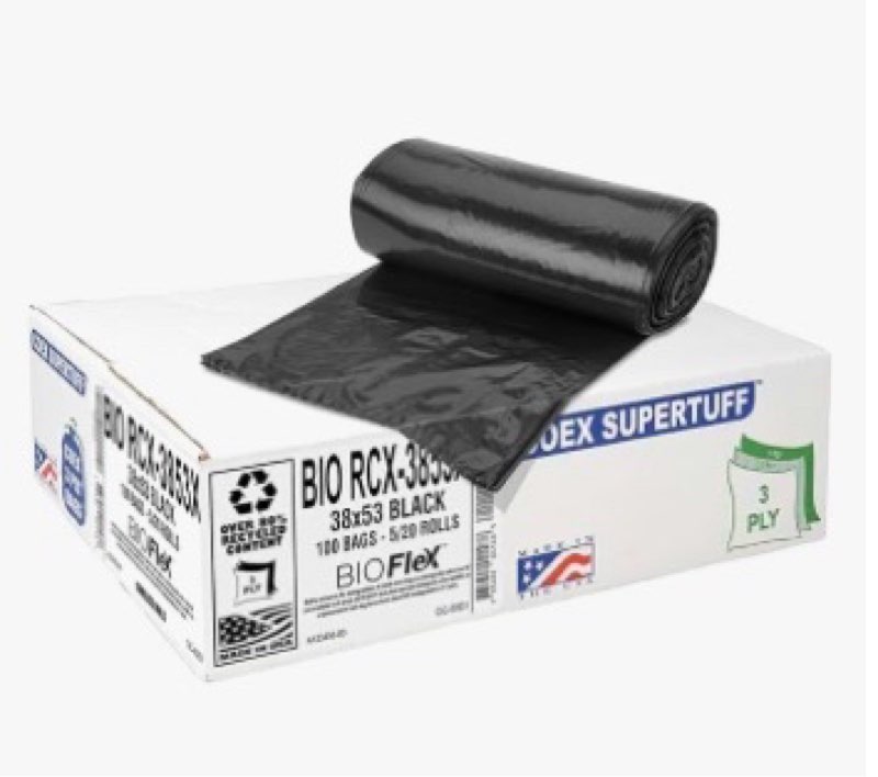 aluf plastics high density trash bags, 10 gallon, 1000 count, 6 micron (eq), 24" x 24", black, for b