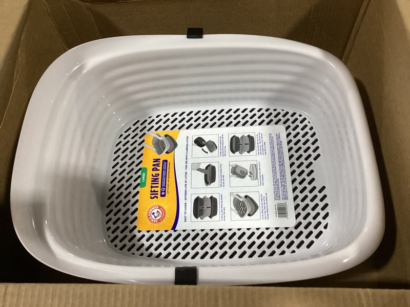 Condition photo showing Good Condition for Arm & Hammer Large Sifting Litter Box Scoop Free Cat Litter Tray with Microban, Made in USA