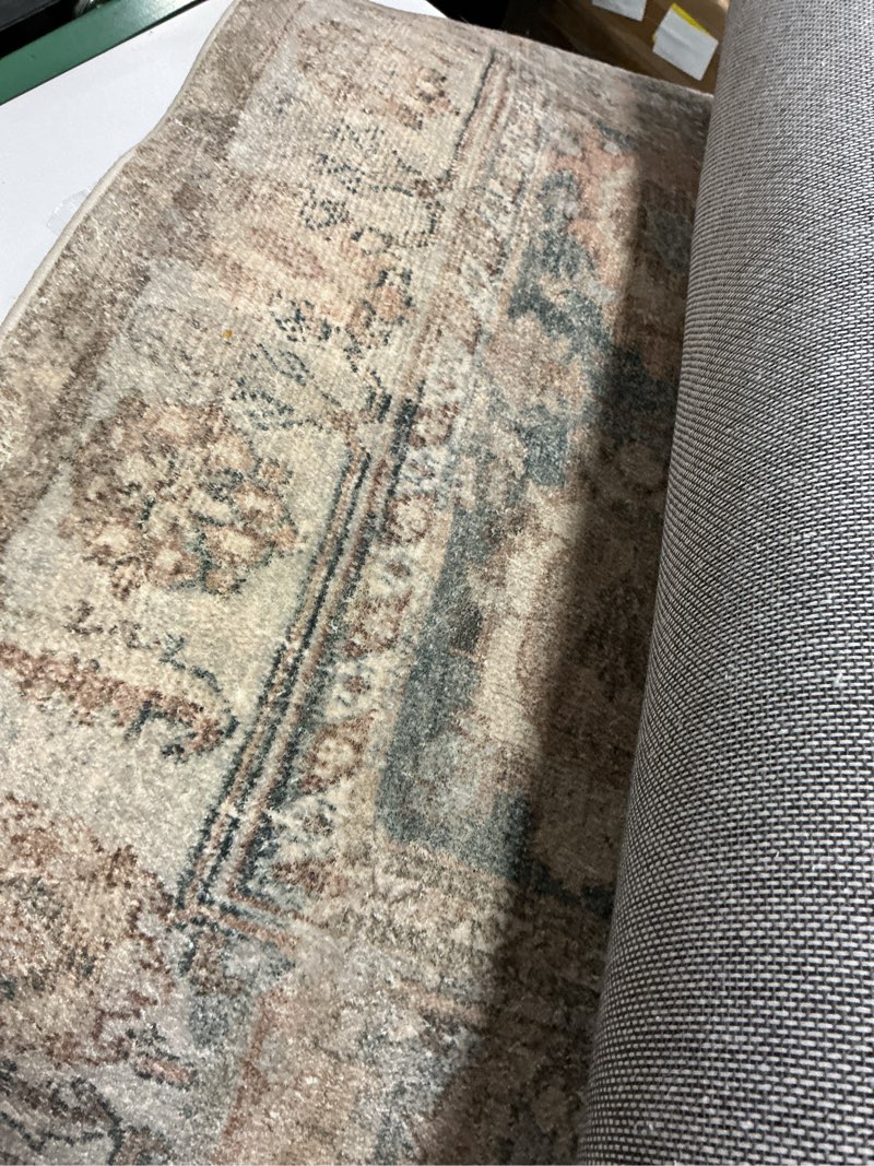 Condition photo showing As Is for Loloi Margot Collection MAT-03 Ocean/Spice 2'-6" x 9'-6" Runner Rug feat. CloudPile, No-Shed Easy Clean Large Patterned Area Rug for Living Room, Bedroom, Dining Area Ocean / Spice 2'6" x 9'6" (Rectangular)