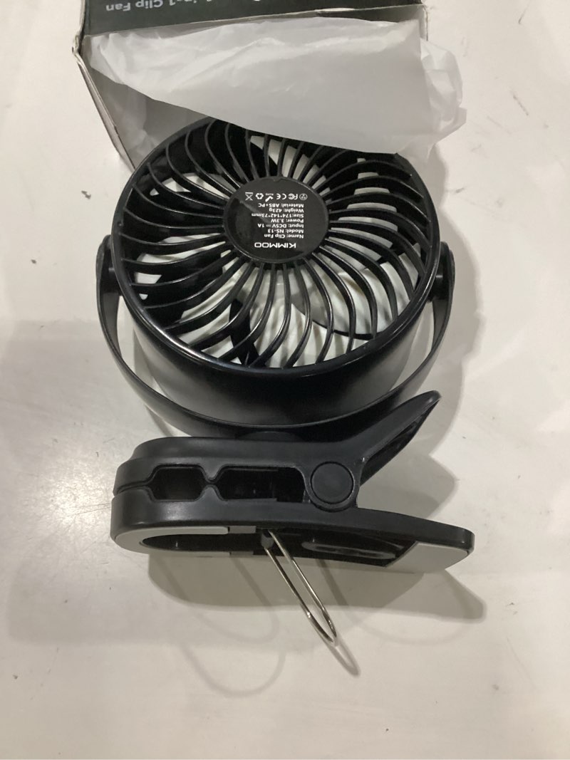 Condition photo showing Good Condition for kimmoo portable clip on fan, 100-speed rechargeable usb fan with led display, 360° rotation & strong airflow desk fan, up to 17 hours small battery fan for outdoor travel camping treadmill car (black)