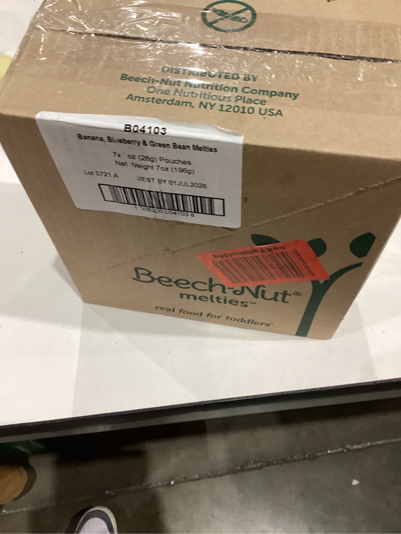 Condition photo showing New/Like New for Beech-Nut Melties Baby & Toddler Snack Melts, Banana Blueberry Green Bean, 1 oz (7 Pack)