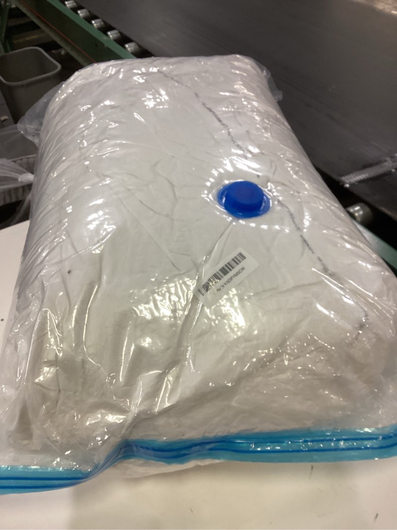 Condition photo showing As Is for Goose Feather Down Fiber Comforter Super King - Egyptian Cotton Blend Cover, All Season Fluffy Hotel Luxury Duvet Insert(120x120 inch, White) Year-round Super King