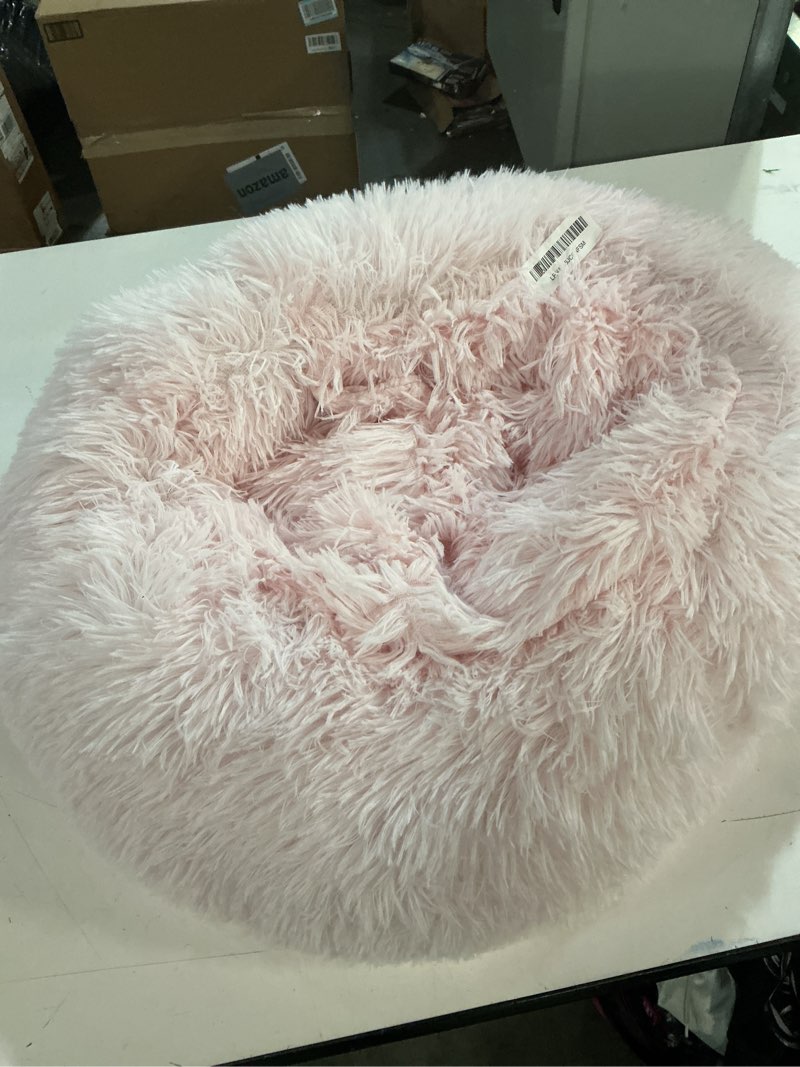 Condition photo showing Good Condition for Himax Dog Beds for Small Dogs&Cats, Comfort Dogs Beds with Blanket Attached, Calming Anti-Anxiety Fluffy Dog Bed Washable (20"/26"/35") Pink 20.0"L x 20.0"W x 7.0"Th Pink