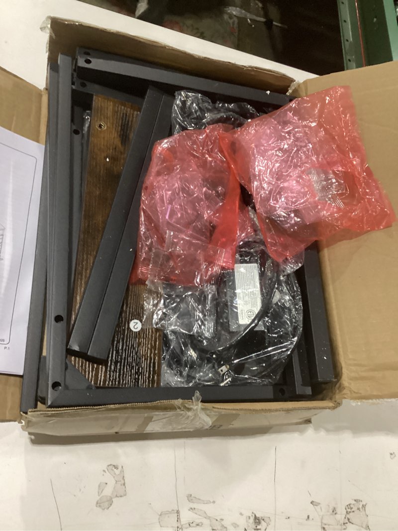 Condition photo showing New/Like New for Vagusicc C-Shaped End Table Set of 2 with Charging Station, Small Side Table for Couch, Adjustable Height Couch Side Table, Slide Under Sofa Table TV Tray Tables for Living Room,Bedroom,Bedside, Brown 2pc Rustic Brown 16"D x 12"W x 17.7-33"H