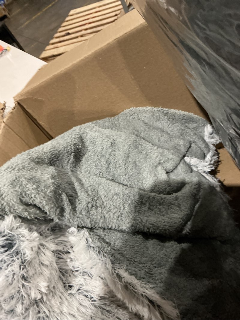 Condition photo showing As Is for human dog bed for adult, foldable giant pet bed for people with egg foam mat & washable removable cover, faux fur orthopedic human sized dog beds