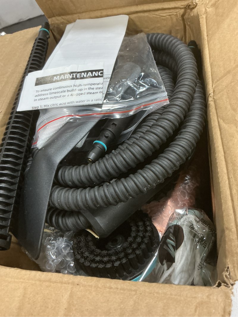 Condition photo showing Good Condition for steam cleaner, 3 level adjustable pressurized steam cleaner for home, 10s heat-up handheld steamer for cleaning, 1.9 qt tank portable steam cleaner for car, home, tile, grout black