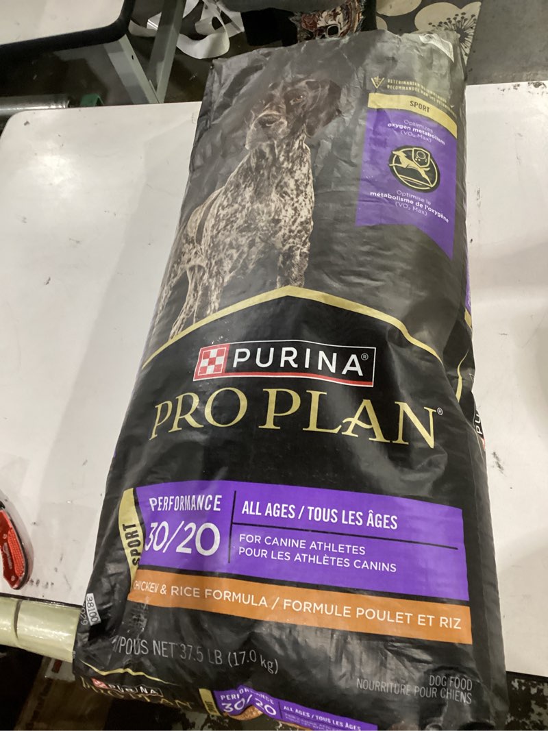 Condition photo showing New/Like New for purina pro plan dry dog food performance 30/20 high protein  real chicken & rice  37.5 lb bag