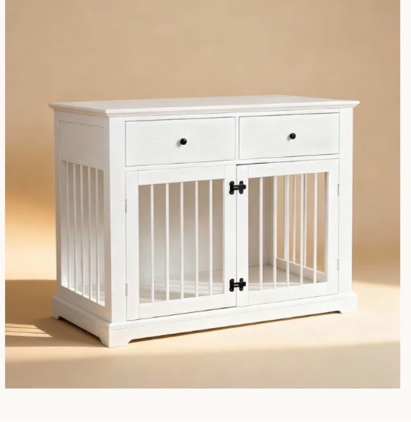 Dog crate color white