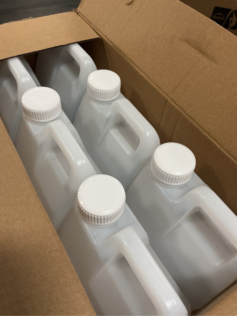 Condition photo showing Good Condition for bpfy 6 pack 64 oz clear plastic jugs with lids, water jug storage containers with ergonomic handle, hdpe containers for water, sauces, beverage, soaps, liquids (0.5 gallon)
