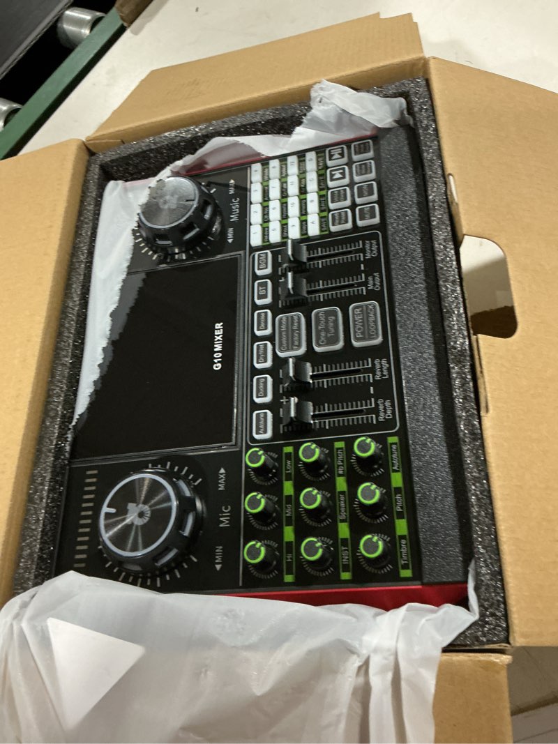 Condition photo showing Good Condition for podcast equipment bundle with 3.5mm bm800 condenser microphone for pc/phone live streaming singing gaming, podcast microphone bundle with live sound board audio mixer,voice changer, denoise,dj sets g10-bm800xb