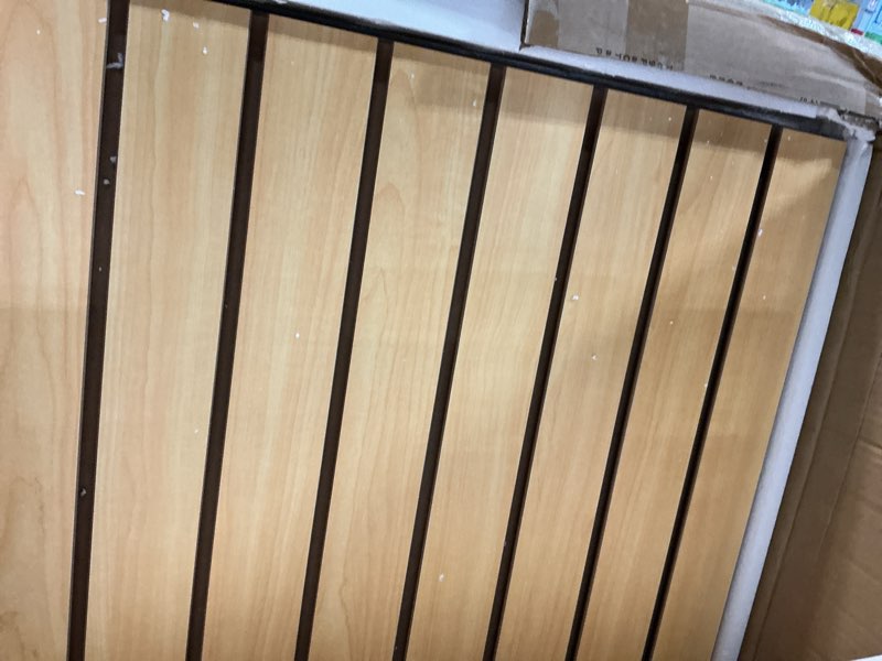 Condition photo showing Good Condition for sswbasics 4 ft x 2 ft horizontal maple slatwall easy organizer panels (24" h x 48" l) - pack of 2 - perfect for retail store, garage wall, and craft storage organization