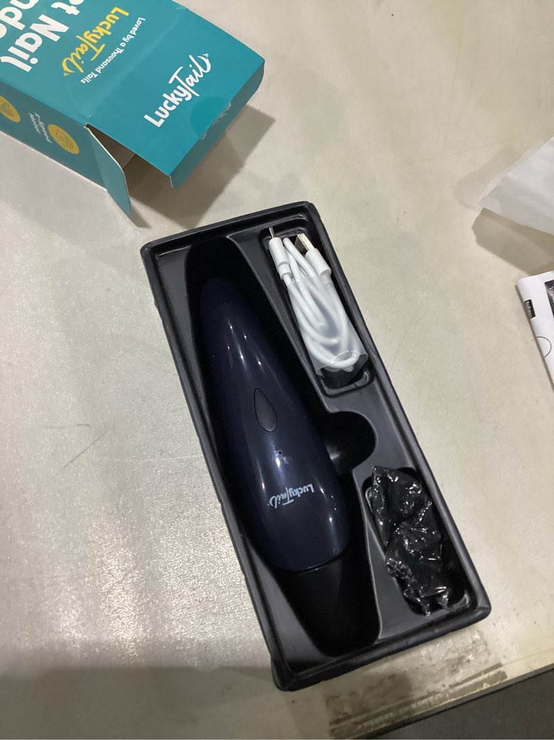 Condition photo showing New/Like New for LUCKY TAIL Pet Nail Grinder for Dogs and Cats - Super Quiet and Low Vibration Electric Dog Nail Grinder with 2 LED Lights - USB Rechargeable and Cordless - 2 Speeds - Small to Large Pets - Dark Blue