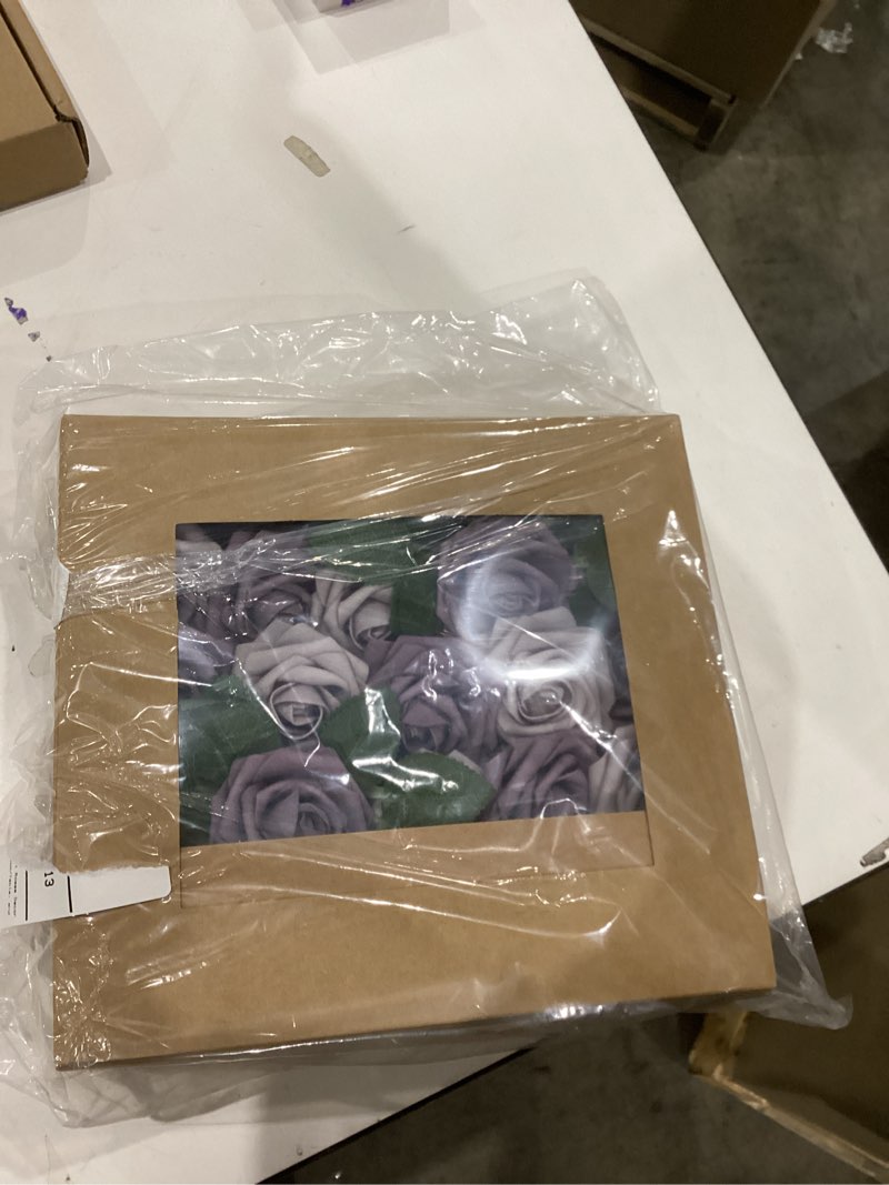 Condition photo showing Good Condition for ling's moment artificial flowers 50pcs dusty violet roses decor w/stems,3" real touch diy foam floral for wedding bouquet/centerpieces, outdoors party backdrop, room/table, and garden/pot decorations