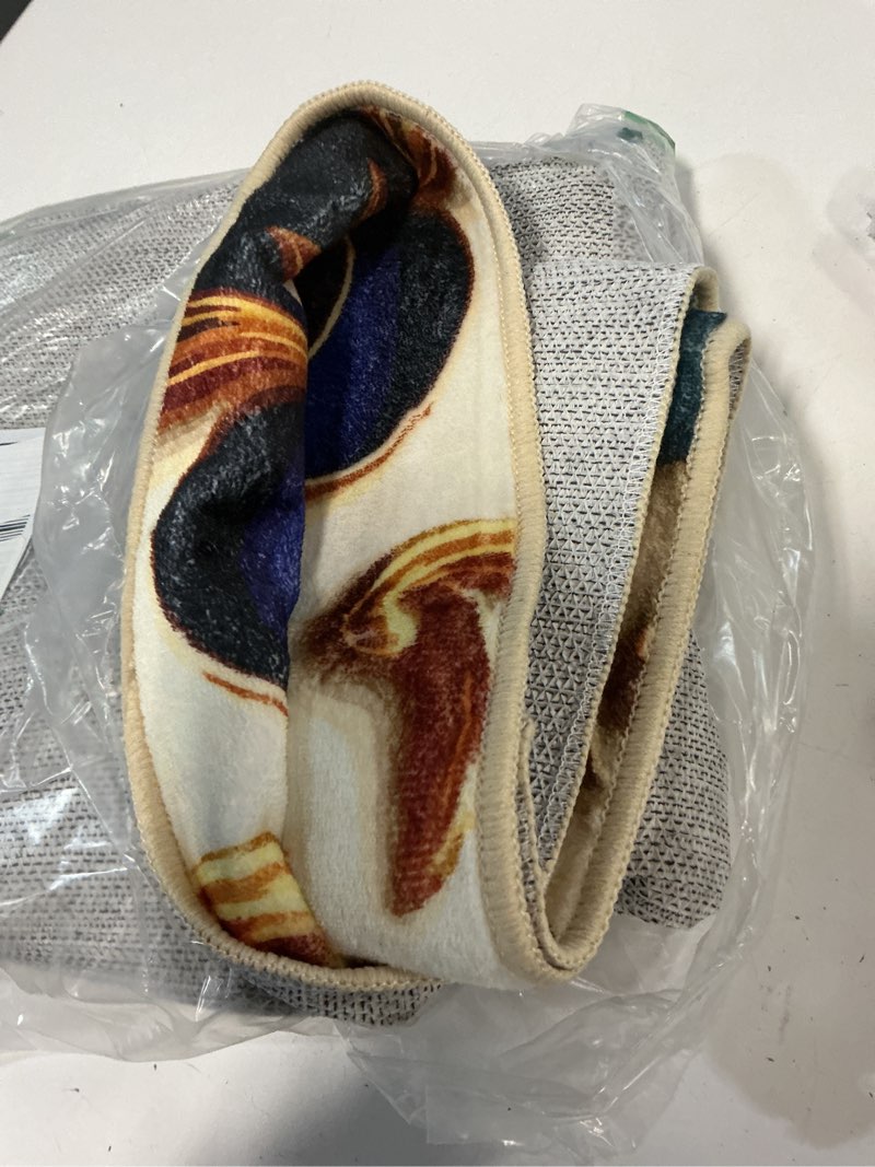 Condition photo showing Good Condition for Washable Corridor Runner Rug, Non-Slip Vintage Hallway Rug Runner with Upgrade Rubber Backing, Stain Resistant Faux Wool Distressed Carpet for Bedroom Kitchen Laundry Corridor Balcony (94.5" x 23.6") Rust/Dull Teal 1'11" x 7'11" (Runner)