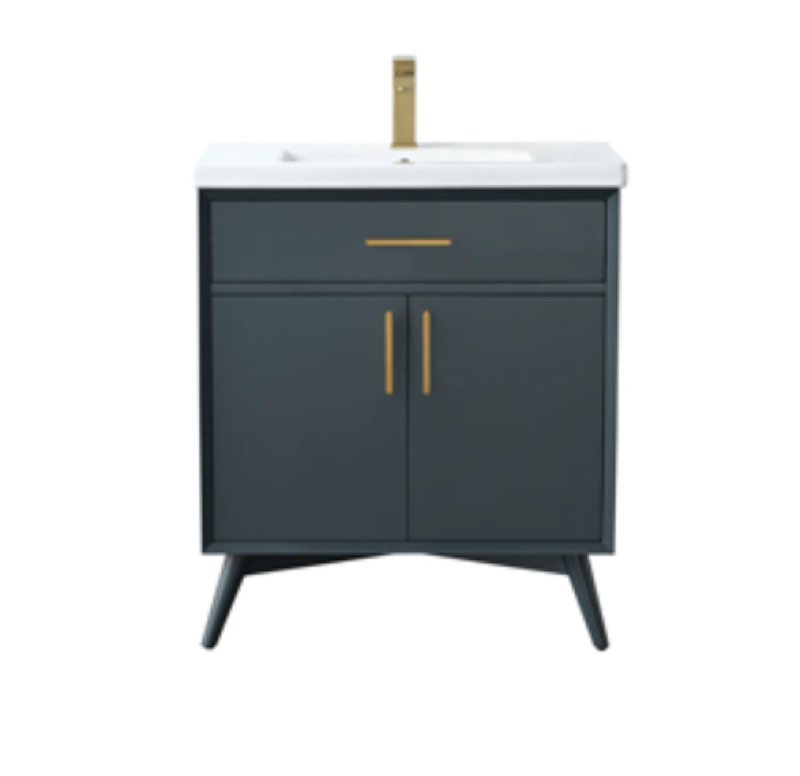 Lalena 30'' Single Bathroom Vanity with Ceramic Top