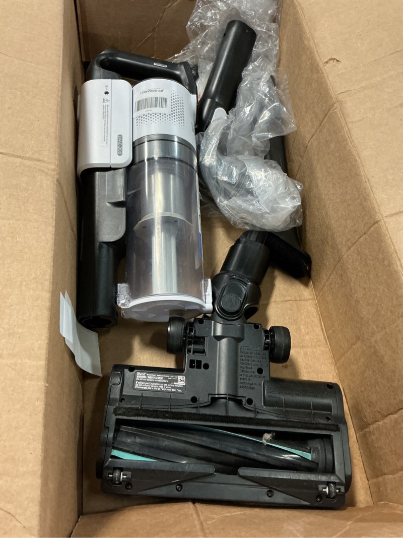 Condition photo showing As Is for levoit cordless vacuum cleaner, stick vac with tangle-resistant design, up to 50 minutes, powerful suction, rechargeable, lightweight, and versatile for carpet, hard floor, pet hair, lvac-200 lvac-200 essential