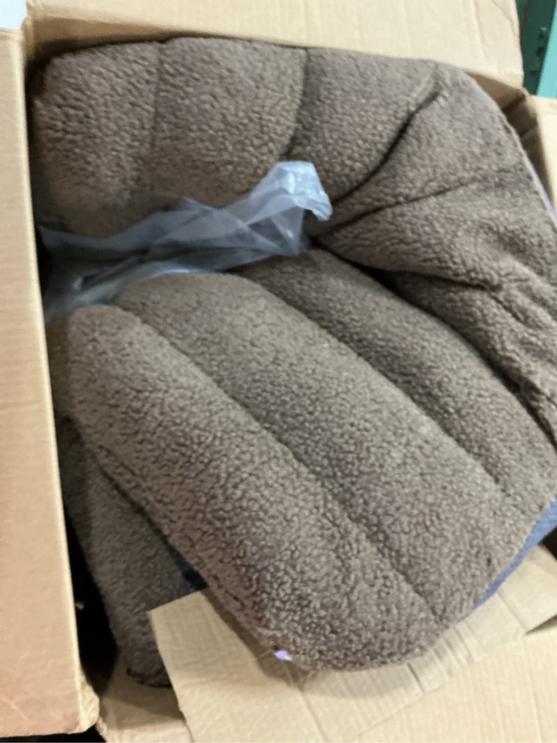 Condition photo showing Good Condition for le sure cute orthopedic dog bed large sized dog, waterproof chic flat pet beds with removable washable cover, fuzzy thick egg crate foam pet mat for indoor use (36" x 27", brown) 36"l x 27"w x 4"th brown