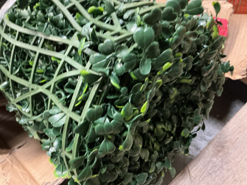 Condition photo showing Good Condition for Artificial Ivy Privacy Fence Screen,128"x 72" (64 SQFT) UV-Anti Faux Boxwood Roll Grass Wall Panels for Patio Balcony Privacy, Garden, Backyard Greenery Wall Backdrop Decor 72" x 128" Green