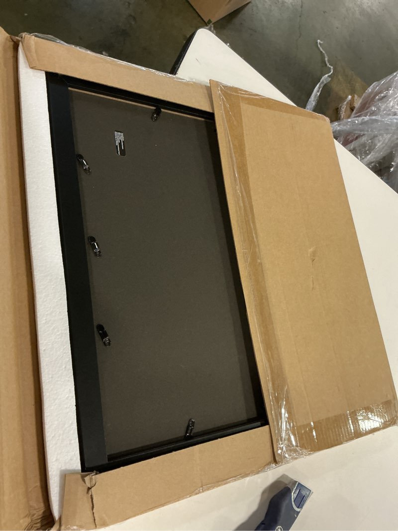 Condition photo showing Good Condition for Americanflat 17x17 Picture Frame with Polished Plexiglass - Epic Collection - Square Picture Frame with Engineered Wood - Wide Photo Frames for Wall display - Black Black 17x17