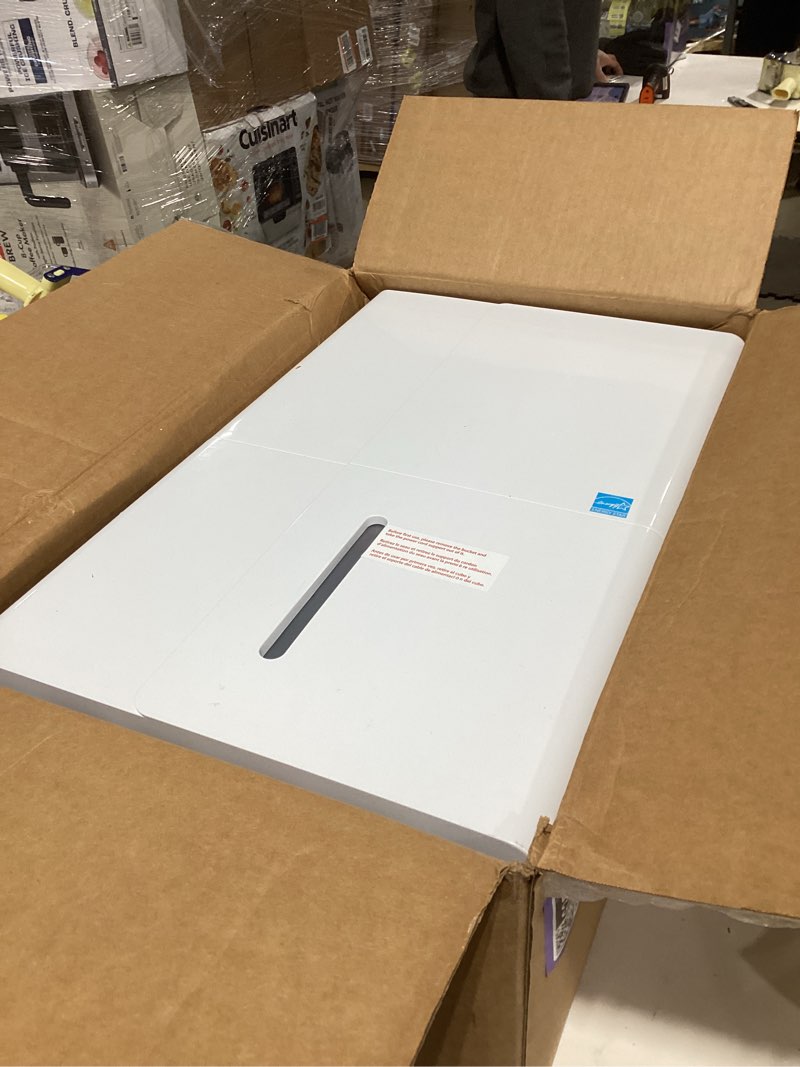 Condition photo showing As Is for Dehumidifier. 3000 Sq.Ft Dehumidifiers, Max 80 Pints/Day (Standard 35 Pint/Day) Dehumidifier for Basement with 1.7 Gal Water Tank, For Home, Bedroom, Closet with Auto Shut Off, Sleep Mode,24H Timer 35 Pints