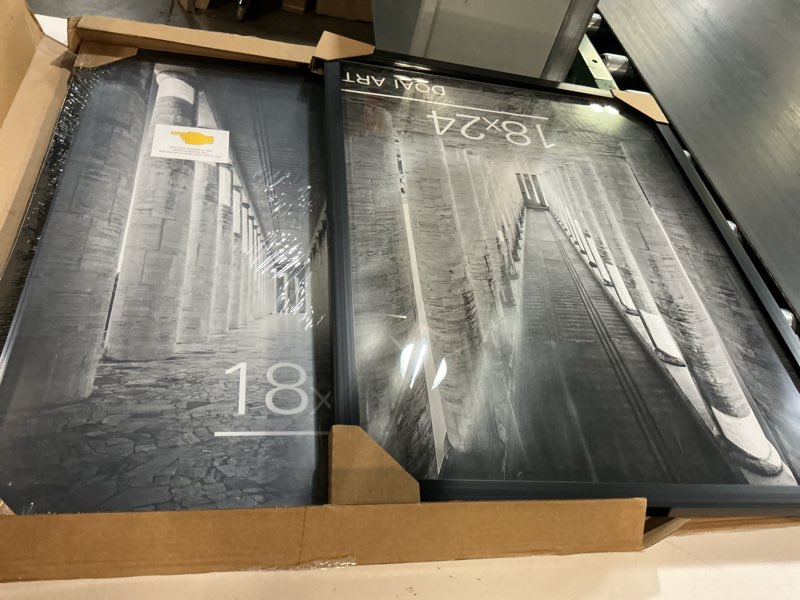 Condition photo showing Good Condition for doai art 18x24 poster frame 2 pack, black 18 x 24 picture frames for horizontal or vertical wall mounting, scratch-proof safe and artistic large photo frame wall art