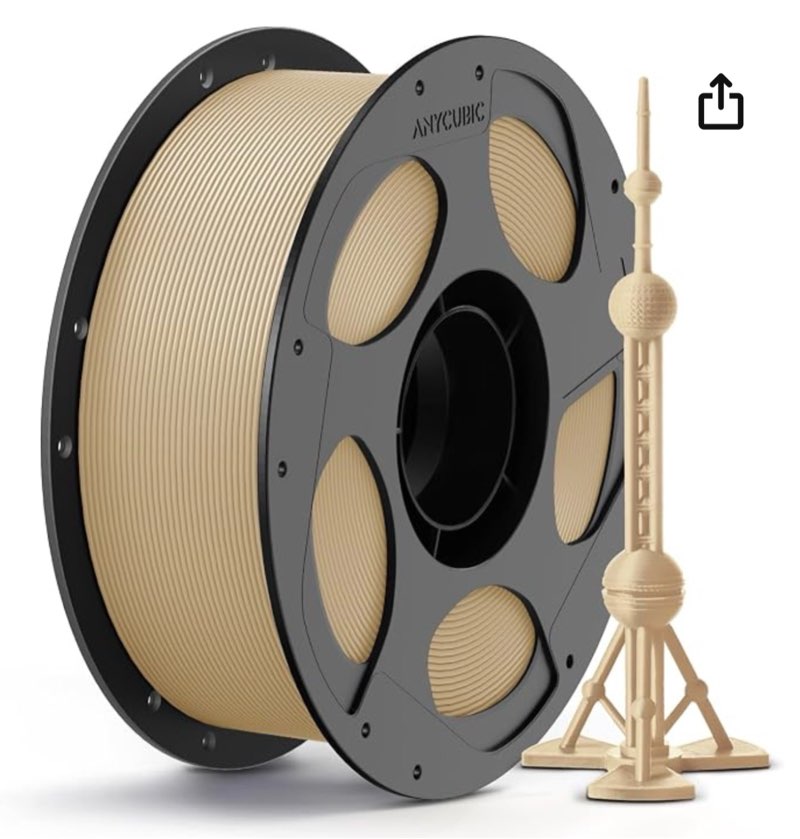 anycubic pla plus (pla+) 3d printer filament 1.75mm, high toughness 3d printing filament, dimensiona