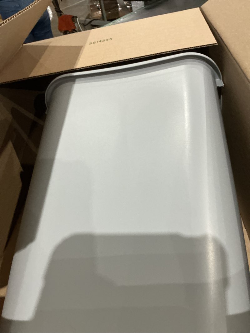 Condition photo showing Good Condition for rubbermaid commercial products deskside wastebasket/trash can, 10.25-gallon/41-quart, gray, plastic, garbage can for home/office, fits under desk/sink/cabinet 10.25 gallons gray 1