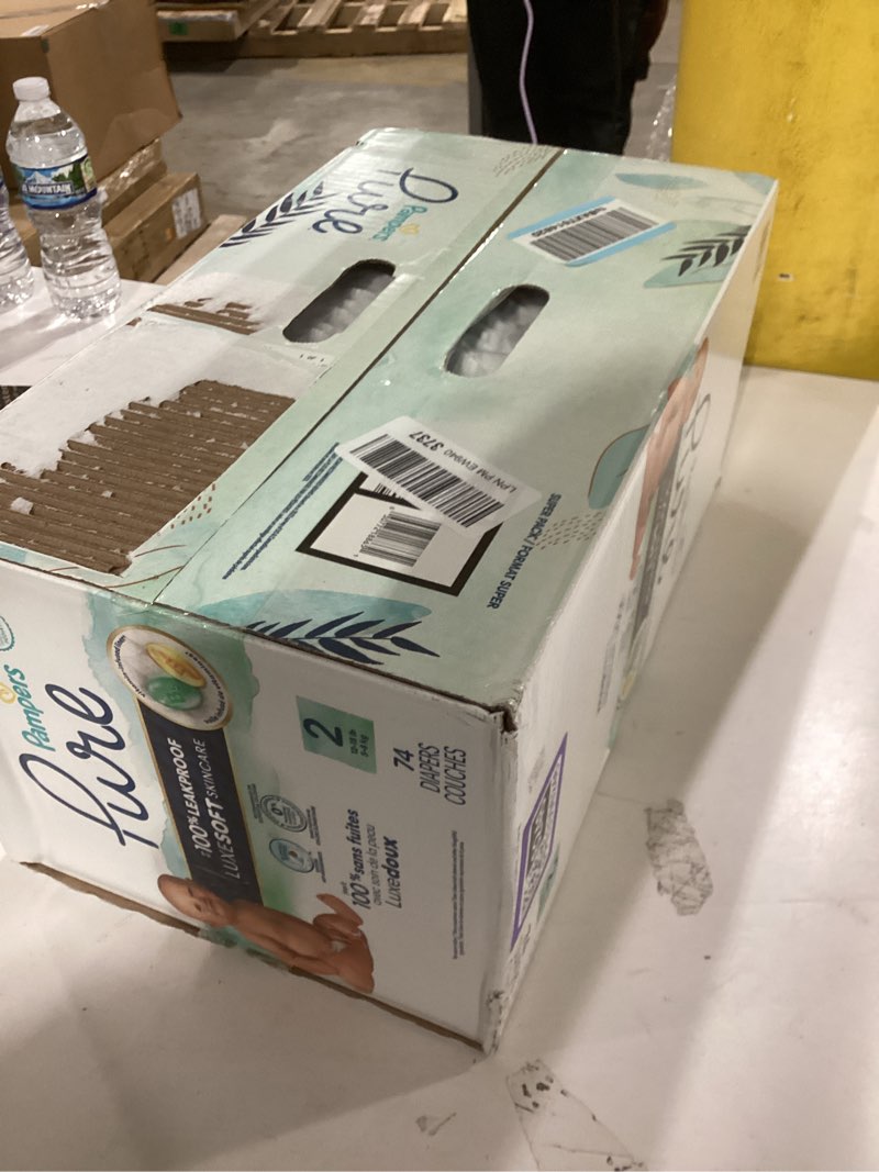 Condition photo showing New/Like New for Pampers Pure Protection Diapers Super Pack - Size 2 - 74ct