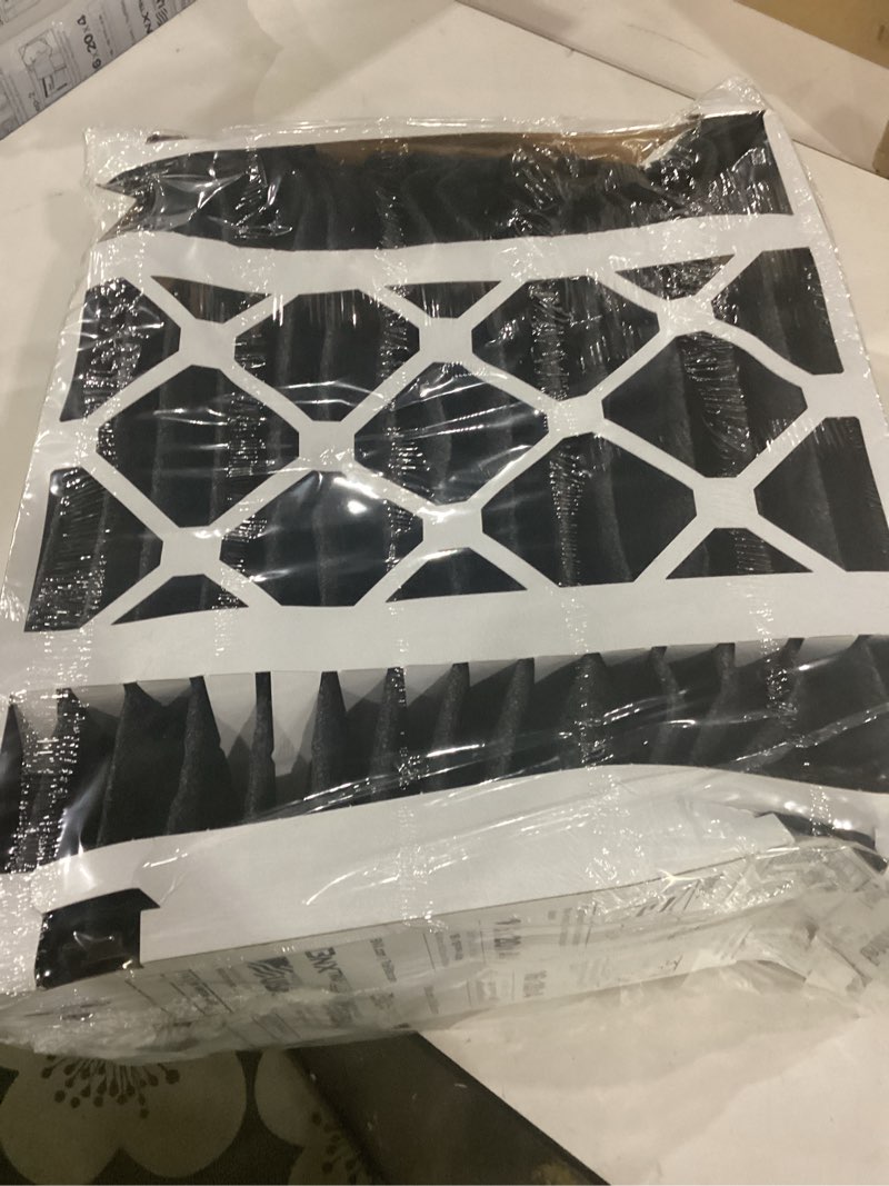 Condition photo showing As Is for ** damages ** trufilter compatible with aprilaire 110/113 merv 12 activated carbon air filter (2-pack) - made in u