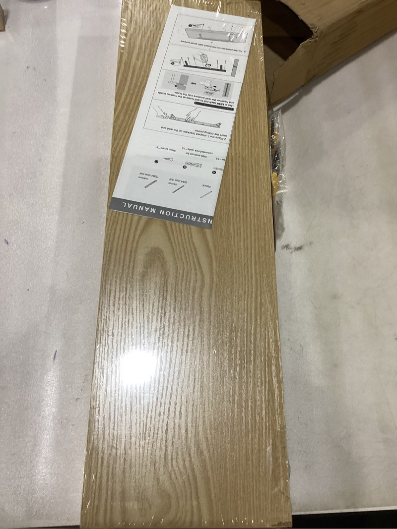 Condition photo showing New/Like New for BAYKA Floating Shelves, 22.5 inches Wall Mounted Wood Shelves for Bathroom, Bedroom, Living Room, Kitchen, Hanging Shelf for Books/Storage/Decor (Oak-Toned,Set of 2) E. Light Oak-toned - Mid-century Revival Style 22.5inches?for Books & Kitchenware?
