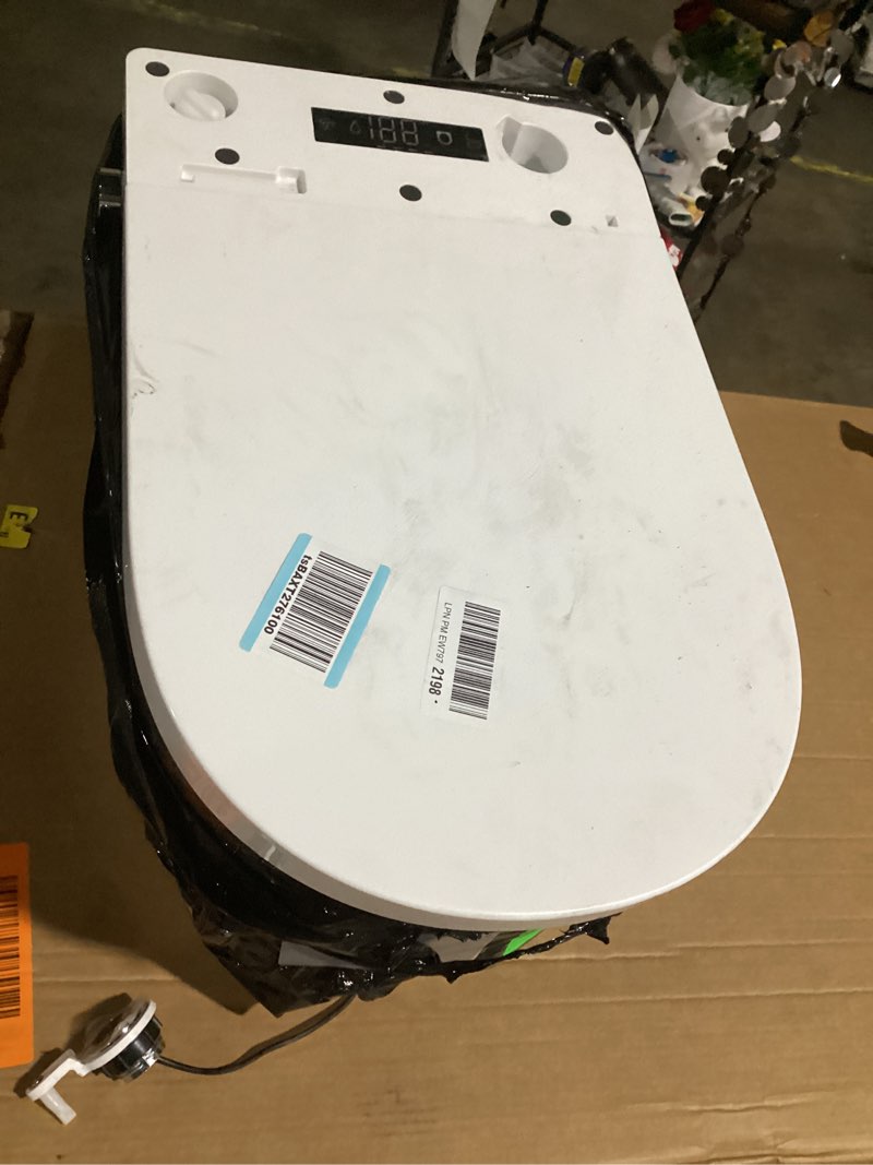 Electric toilet seat with bidet, warm water with air dryer, heated seat and soft-close lid, front and rear wash, LED night light, wireless remote control