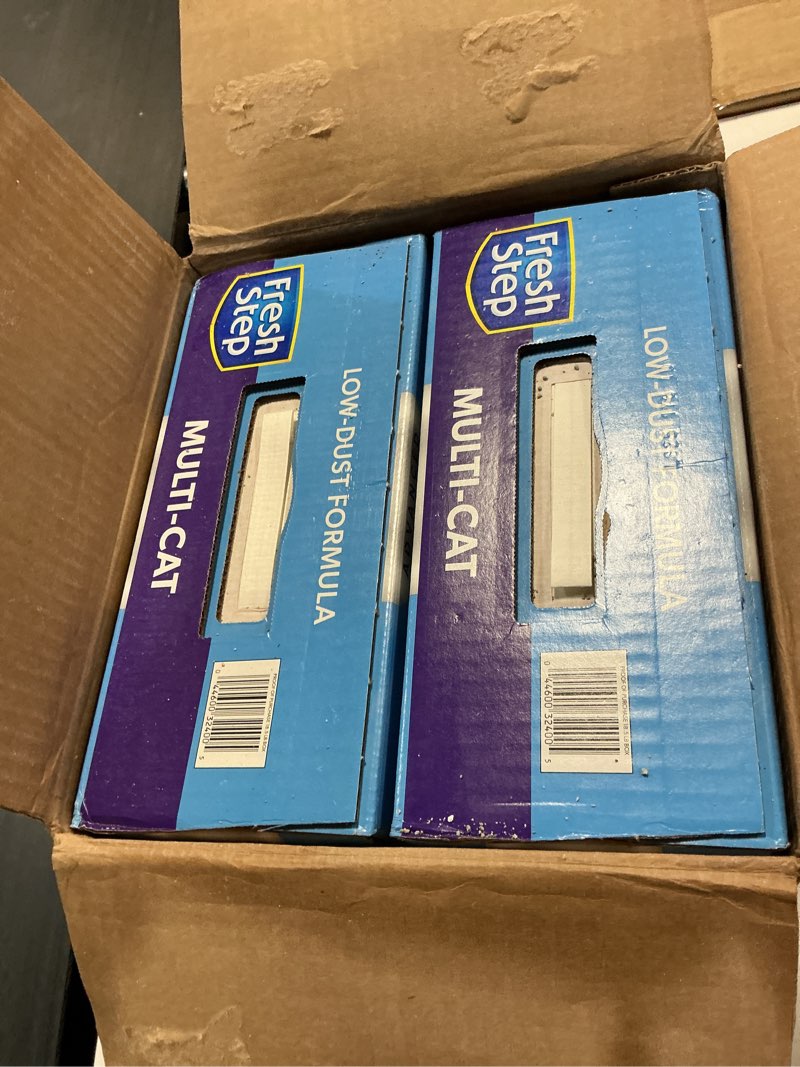 Condition photo showing New/Like New for Fresh Step Advanced Multi Cat Clumping Litter with Febreze Freshness, Fresh Step Clumping Cat Litter Extra Strength Formula, 37 lbs. (2 x 18.5 lb. Box)