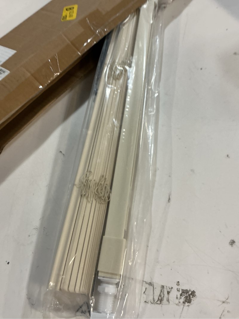 Condition photo showing Good Condition for lazblinds no tools no drill 1" vinyl mini blinds, cordless blinds for windows, light filtering horizontal window blinds & shades, 28" w x 48" h, cream cordless-cream 28" w x 48" h