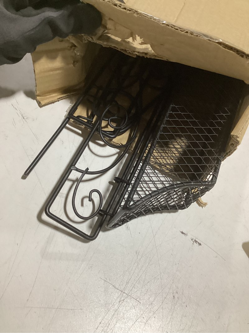 Condition photo showing Good Condition for zonon metal calendar holder for wall 18 x 32 inches wrought iron calendar frame with basket vertical poster hanger for canvas artwork diamond painting(flower)