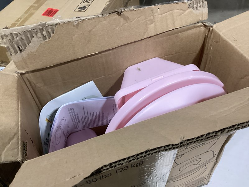 Condition photo showing Good Condition for ingenuity my size potty pro in pink, infant potty training toilet, lifelike flushing sound, for ages 18 months, up to 50 pounds