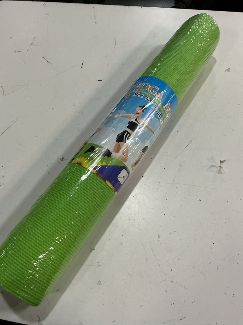 Condition photo showing New/Like New for 6mm foldable and non-slip yoga mat in green color