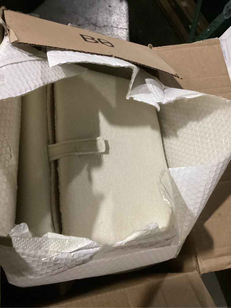 Condition photo showing Good Condition for Split Ottoman Dog Ramp for Couch and Low Bed, 2-in-1 Foldable Dog Stairs for Small Dogs and Cats, Wooden Pet Ramp with Non-Slip Surface, Portable Step Stool Design, Off White