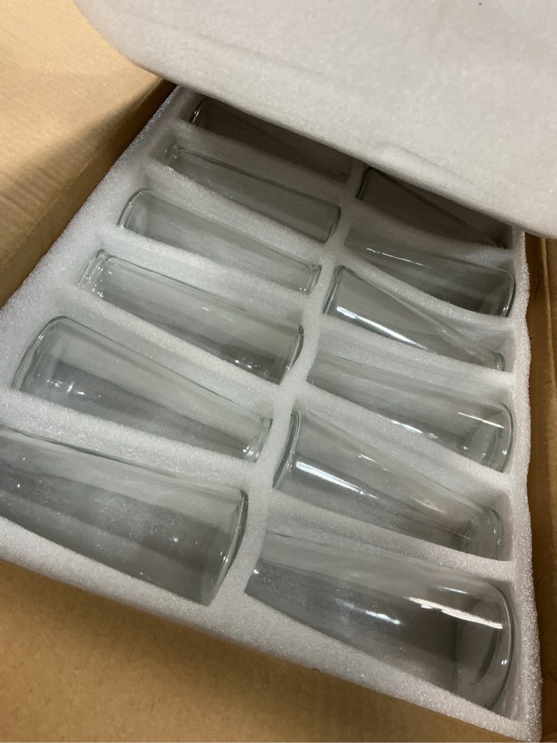 Condition photo showing Good Condition for hewory glass bud vases for centerpieces: small clear modern flower vase set of 12, minimalist cute mini decorative bulk vases for wedding birthday bridal shower party events dining room table decor clear 12