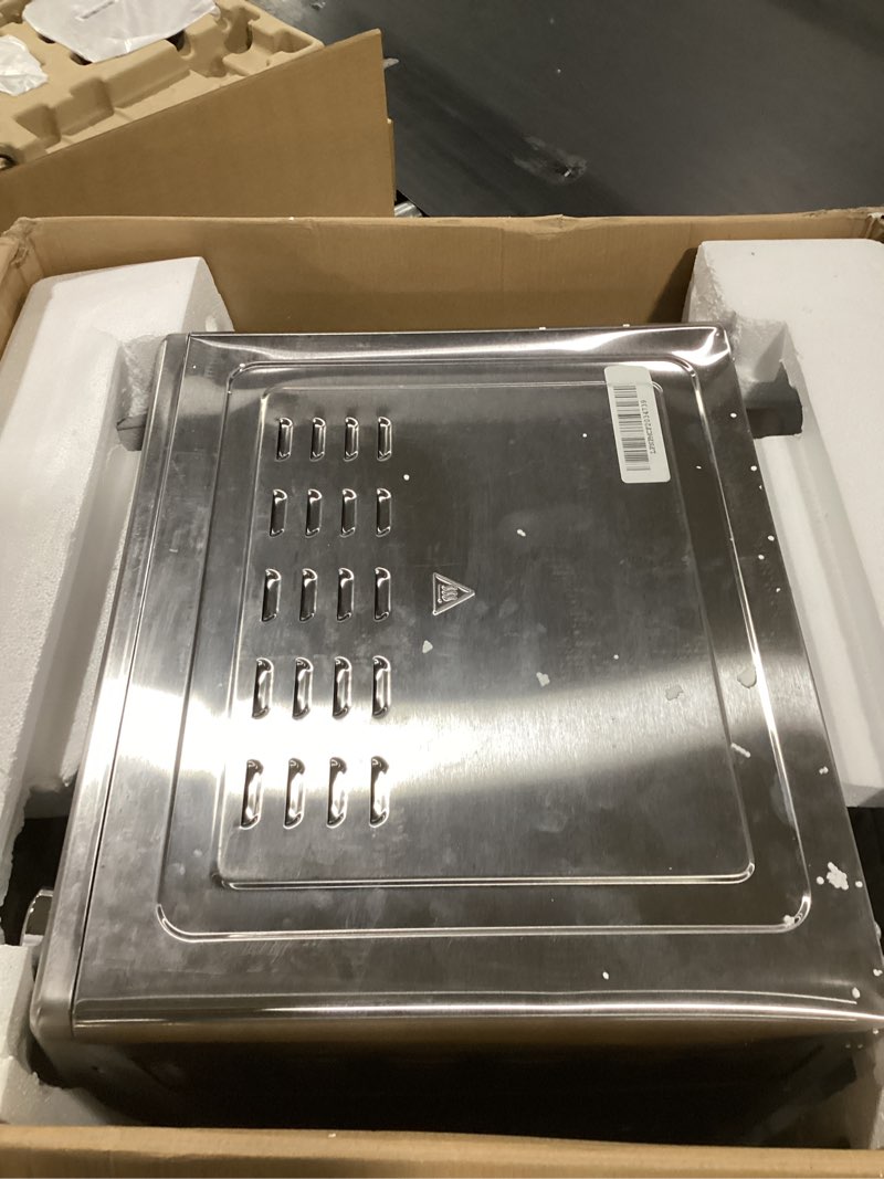 Condition photo showing As Is for Emeril Lagasse Extra Large French Door Air Fryer Toaster Oven Combo, 24 Cooking Functions and Digital Controls, 7 Accessories Included, Stainless Steel Finish, 26QT Capacity