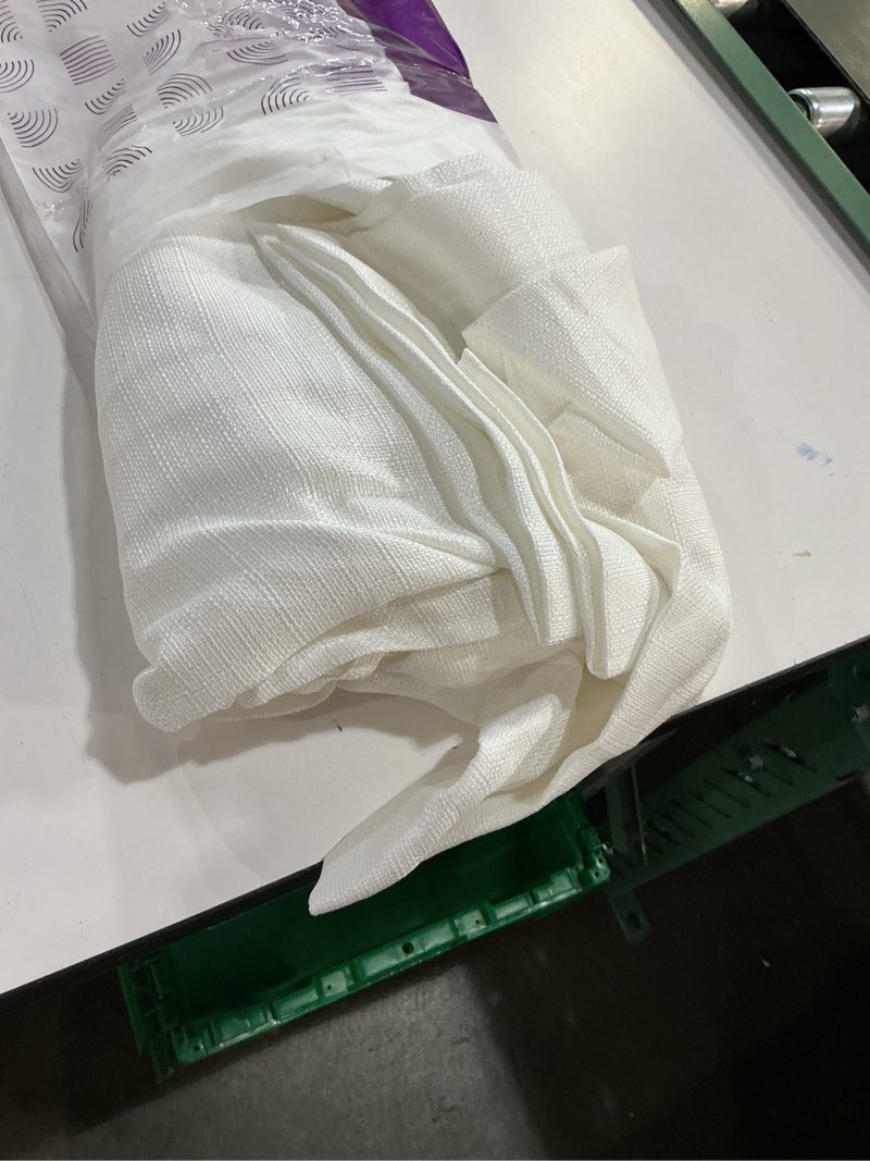 Condition photo showing Good Condition for jinchan white curtains for living room bedroom linen textured curtains 90 inches long farmhouse country casual weave back tab drapes light filtering window draps 2 panels white 38"w x 90"l (pack of 2) white