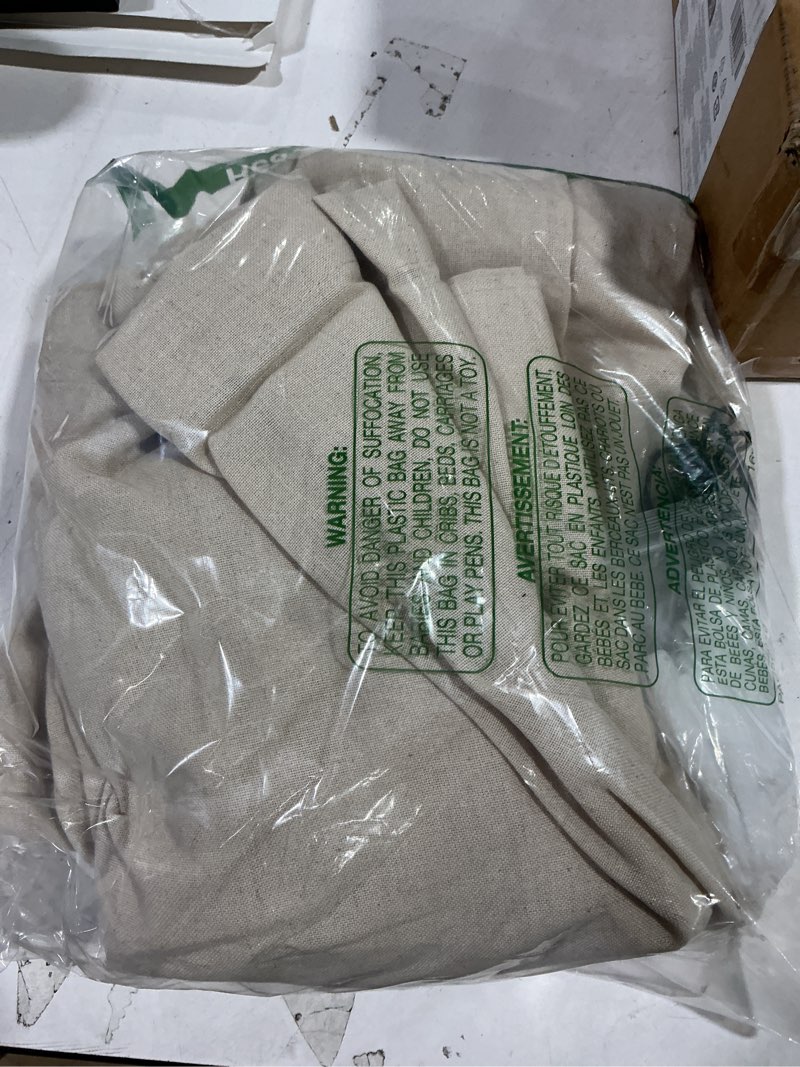 Condition photo showing Good Condition for Beige Extra Wide Pinch Pleat Linen Curtains 84 Inches Long for Living Room Sliding Glass Door 72 Inch Wide Curtain Farmhouse Memory Shape Pleated Drape with Hooks Sheer 72x84 Drapes for Large Window Warm Beige 72"W x 84"L (Pack of 1)