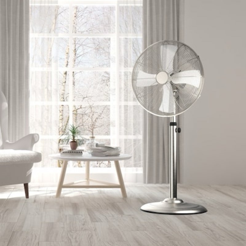 utilitech 16-in 120 -volt 3 -speed indoor nickel brushed oscillating pedestal fan