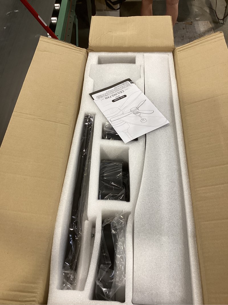 Condition photo showing Good Condition for 60 inch ceiling fans with lights remote, black ceiling fan, 3 downrods, 3 wood blades, etl listed, timer, 6 speed reversible dc motor outdoor fans for patios bedroom farmhouse, 60in, black black 60 inch